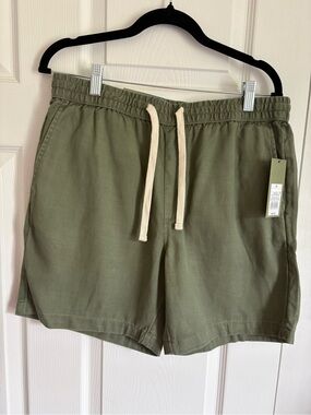 Vintage Olive Green Pull-On Shorts